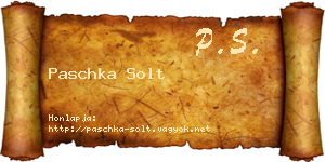 Paschka Solt névjegykártya